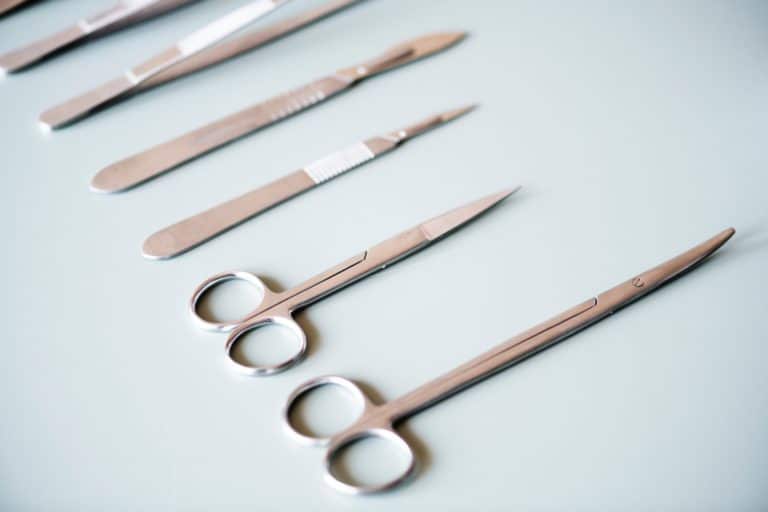 tray of surgical tools